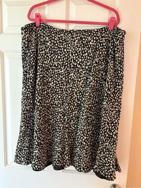 Jones New York Black Skater Skirt with Cream Dot Print